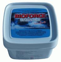 BIOFORCE Drainage представляет собой концентрированную смесь специально подобранных культур полезных бактерий и мощных ферментов, разлагающих органические отходы, засоряющие трубы канализации и жироуловители